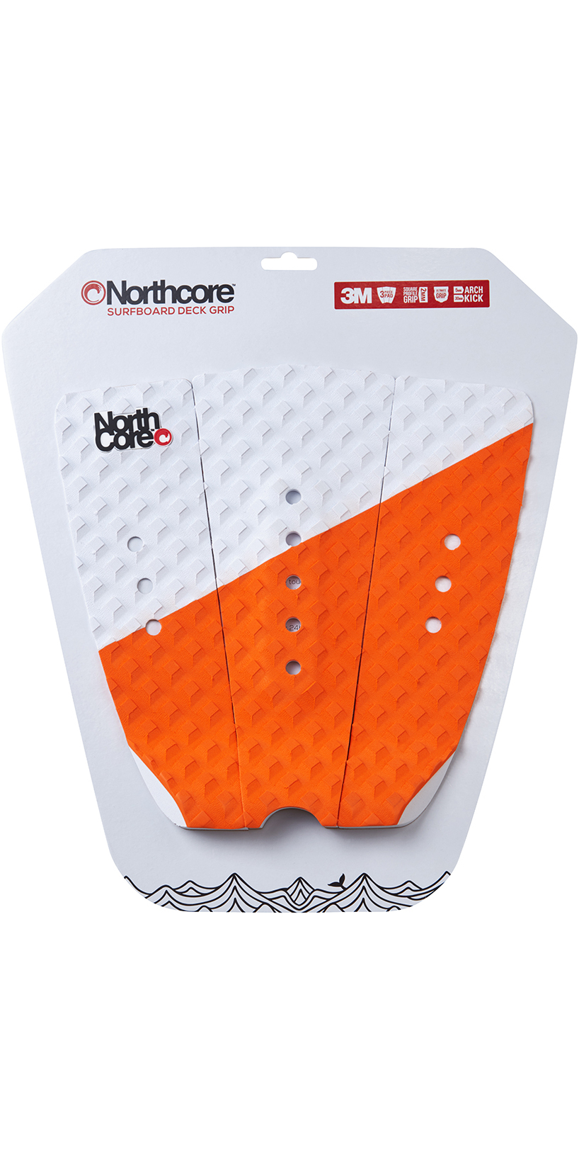 2025 Northcore Ultimate Grip Deck Pad NOCO63E - Orange / White